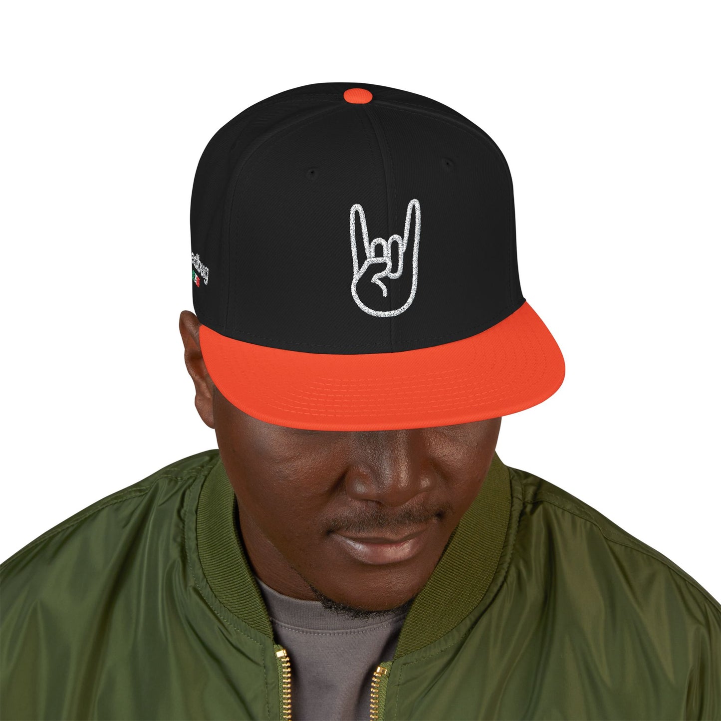 LIL SNUFF × SKINNY — Rock On Embroidered Snapback Cap
