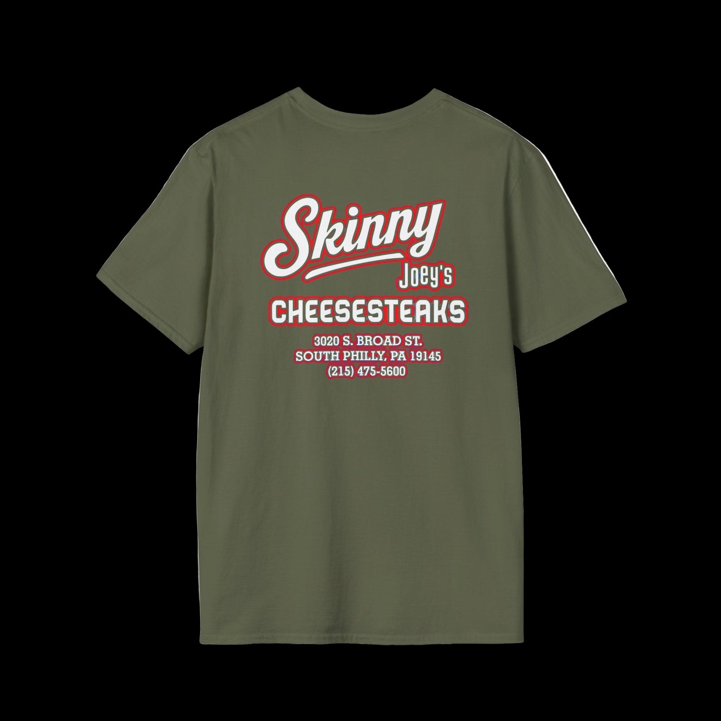 Skinny Joey’s Cheesesteaks Unisex Softstyle T-Shirt | South Philly 3020 S. Broad St.
