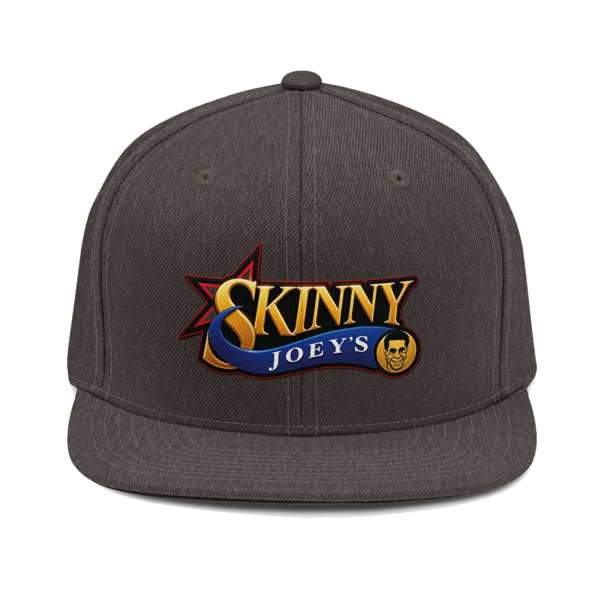 Skinny Joey's retro logo snapback cap in dark heather, Philadelphia