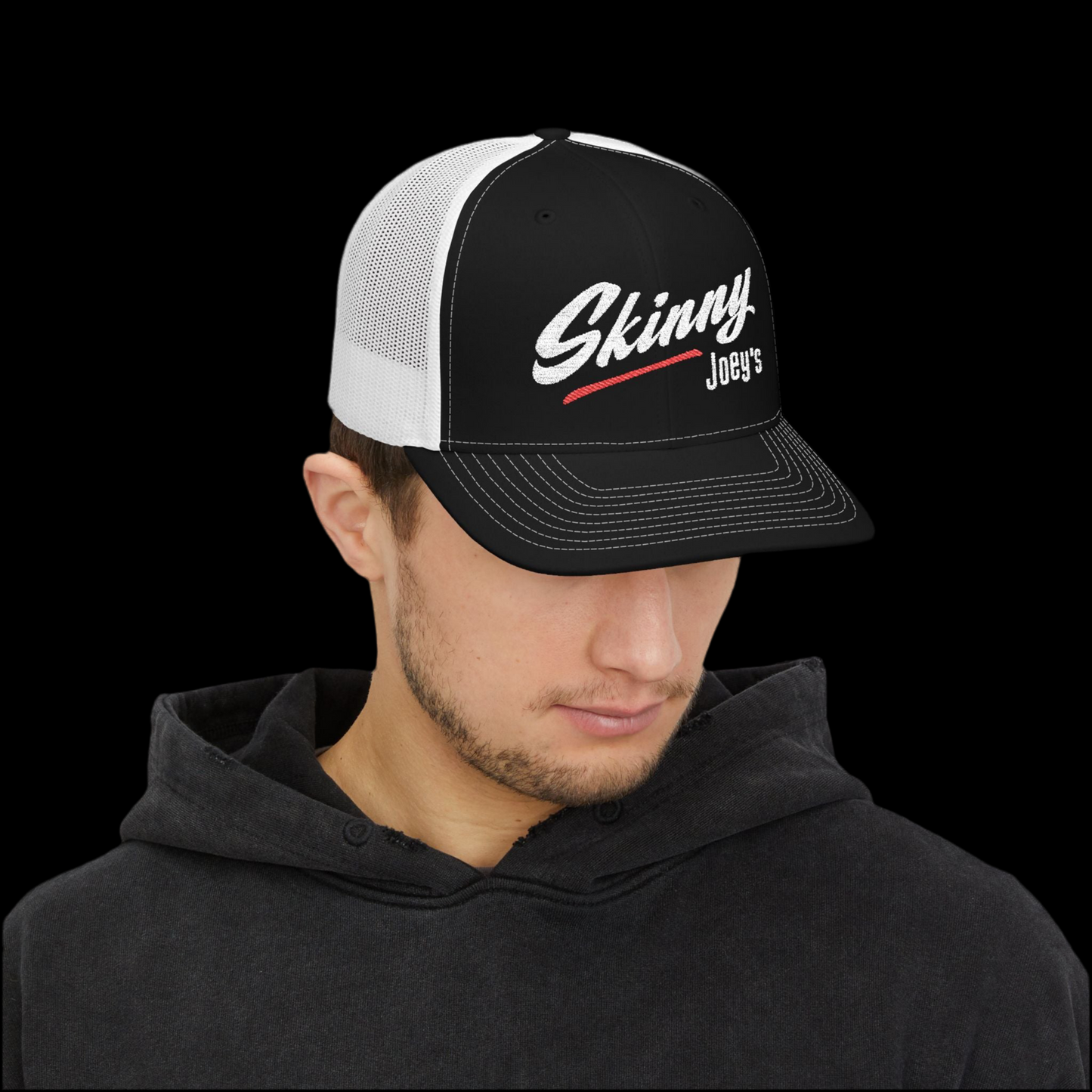 Skinny Joey's Snapback Trucker Cap - Stylish Embroidered Hat for Casual Wear
