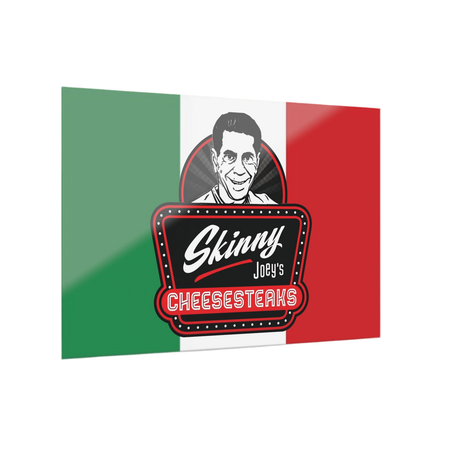 Skinny Joey's Cheesesteaks Logo Italian Flag Acrylic Print Wall Art