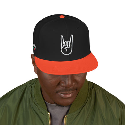 LIL SNUFF × SKINNY — Rock On Embroidered Snapback Cap