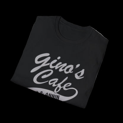 Cafe Logo T-Shirt — "Gino's Cafe 12th & Annin" Retro Coffee Shop Tee