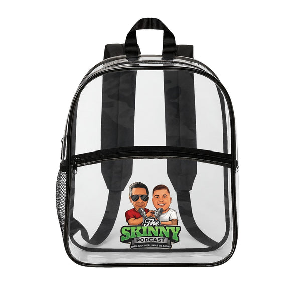 Skinny Joey & Lil Snuff Podcast Clear Backpack — Game Day Stadium Approved