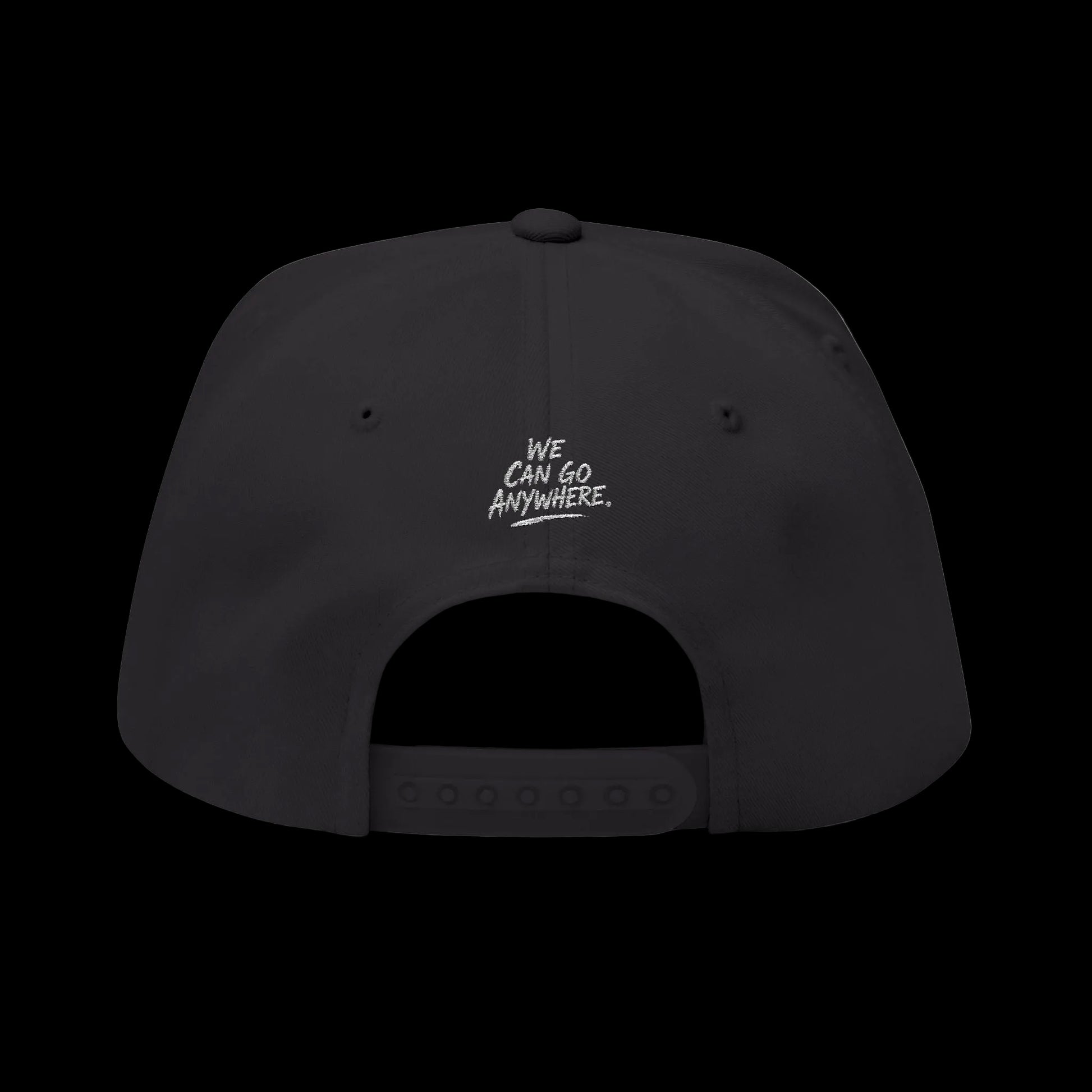 Black cap with a white interior on a white background