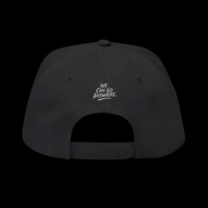 Black cap with a white interior on a white background