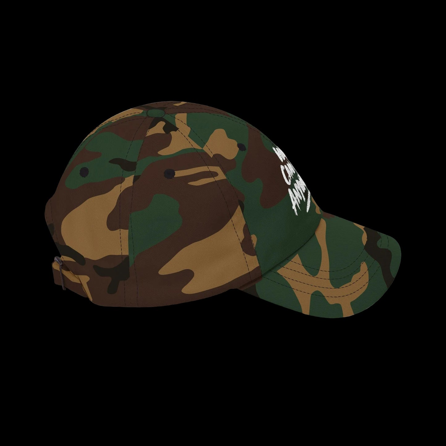 Camo Dad Cap — "We Can Go Anywhere" Embroidered Baseball Hat