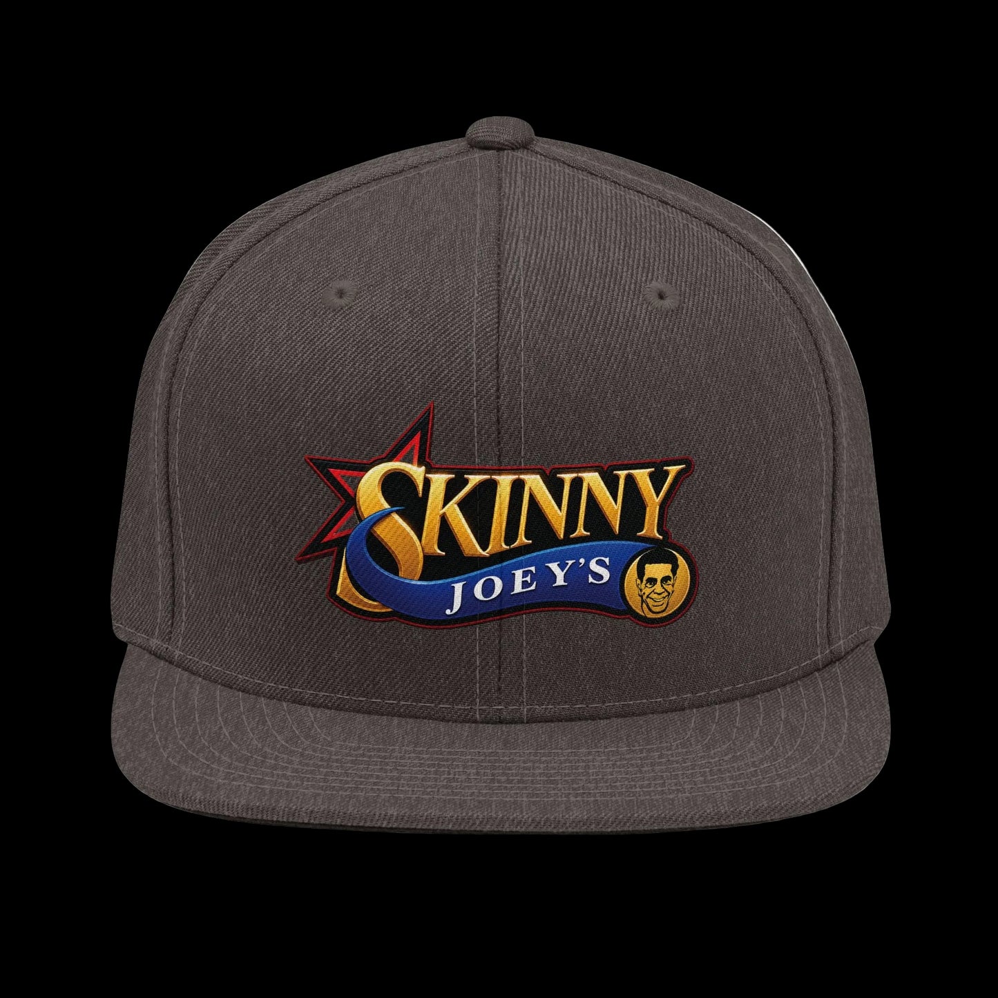 Skinny Joeys Retro Logo Snapback Cap - front view - Skinny Joey's Cheesesteaks