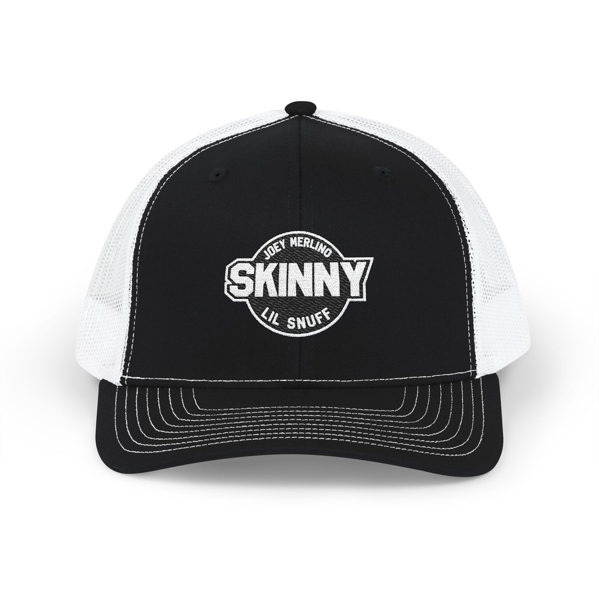 Skinny Logo Trucker Cap — Retro Mesh Snapback Hat