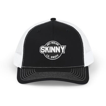 Skinny Logo Trucker Cap — Retro Mesh Snapback Hat