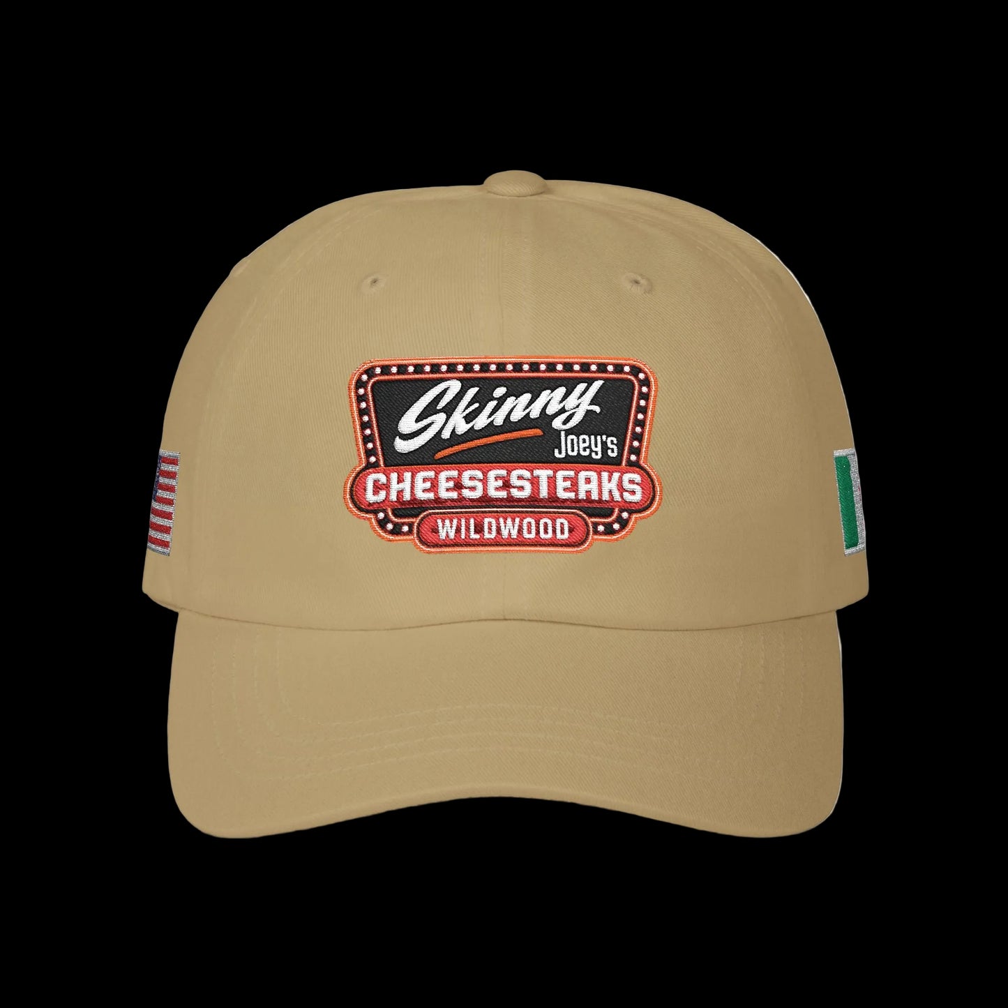 Skinny Joeys Cheesesteaks Wildwood Classic Dad Cap - side view - Skinny Joey's Cheesesteaks