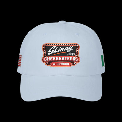 Skinny Joeys Cheesesteaks Wildwood Classic Dad Cap - lifestyle photo - Skinny Joey's Cheesesteaks