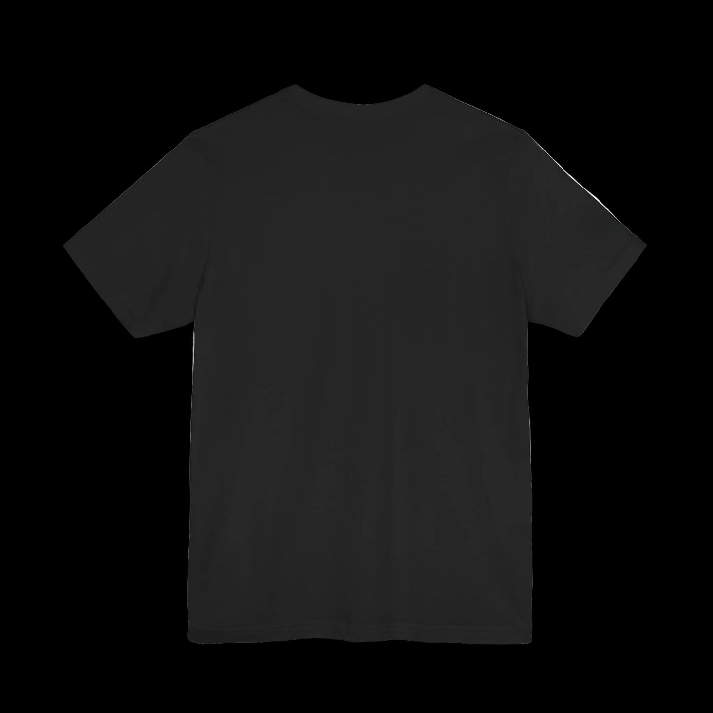 Black t-shirt on a white background