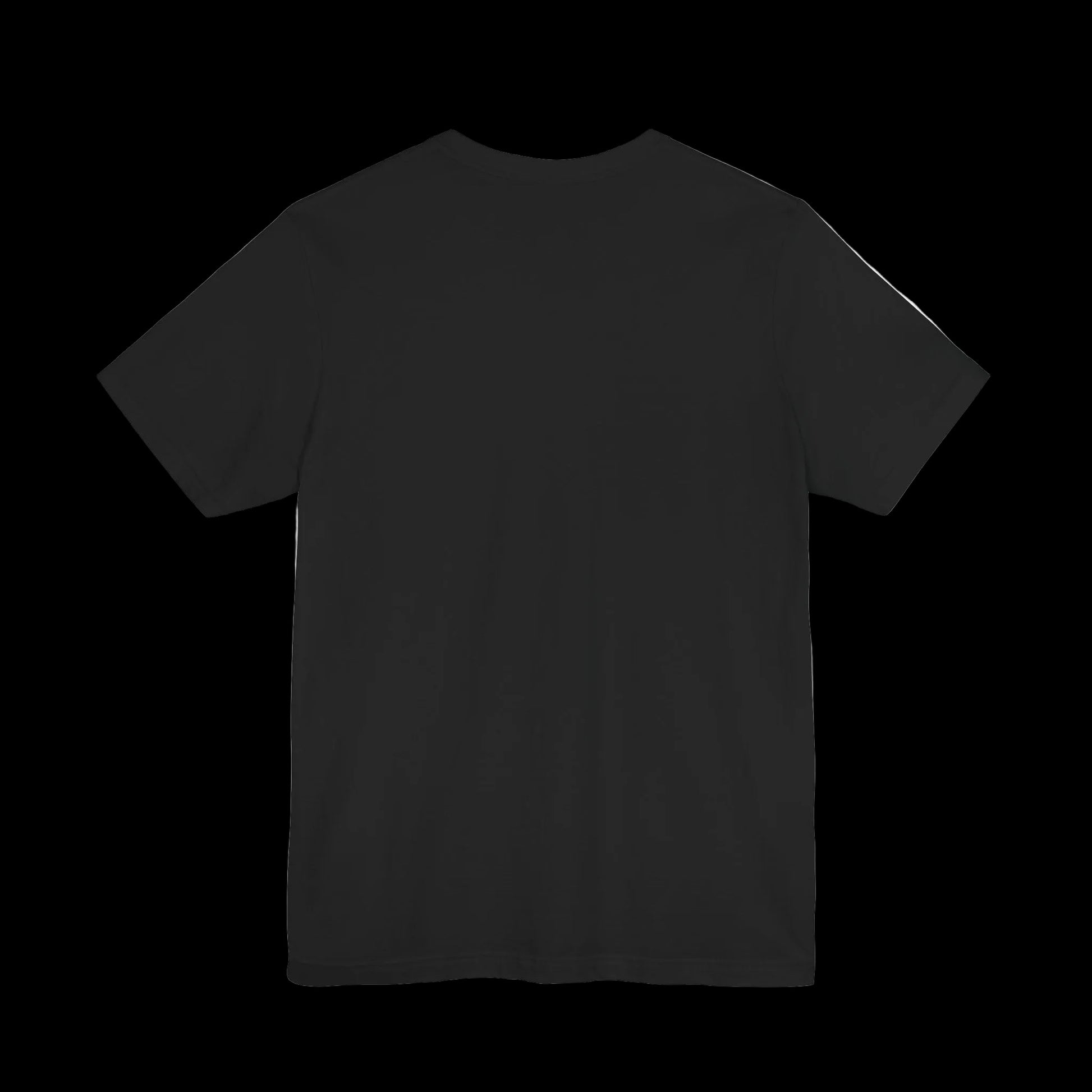 Black t-shirt on a white background