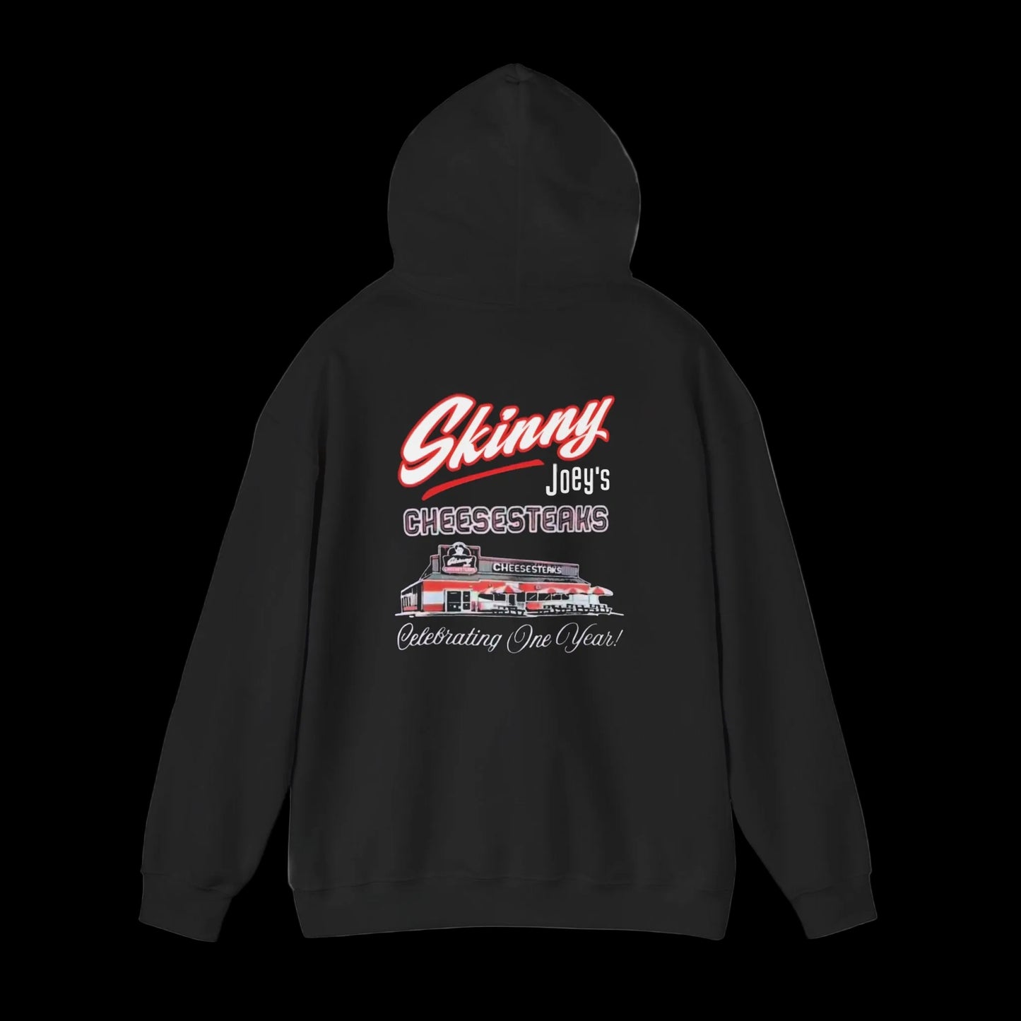 Skinny Joeys Cheesesteaks 1 Year Anniversary Hoodie - detail view - Skinny Joey's Cheesesteaks