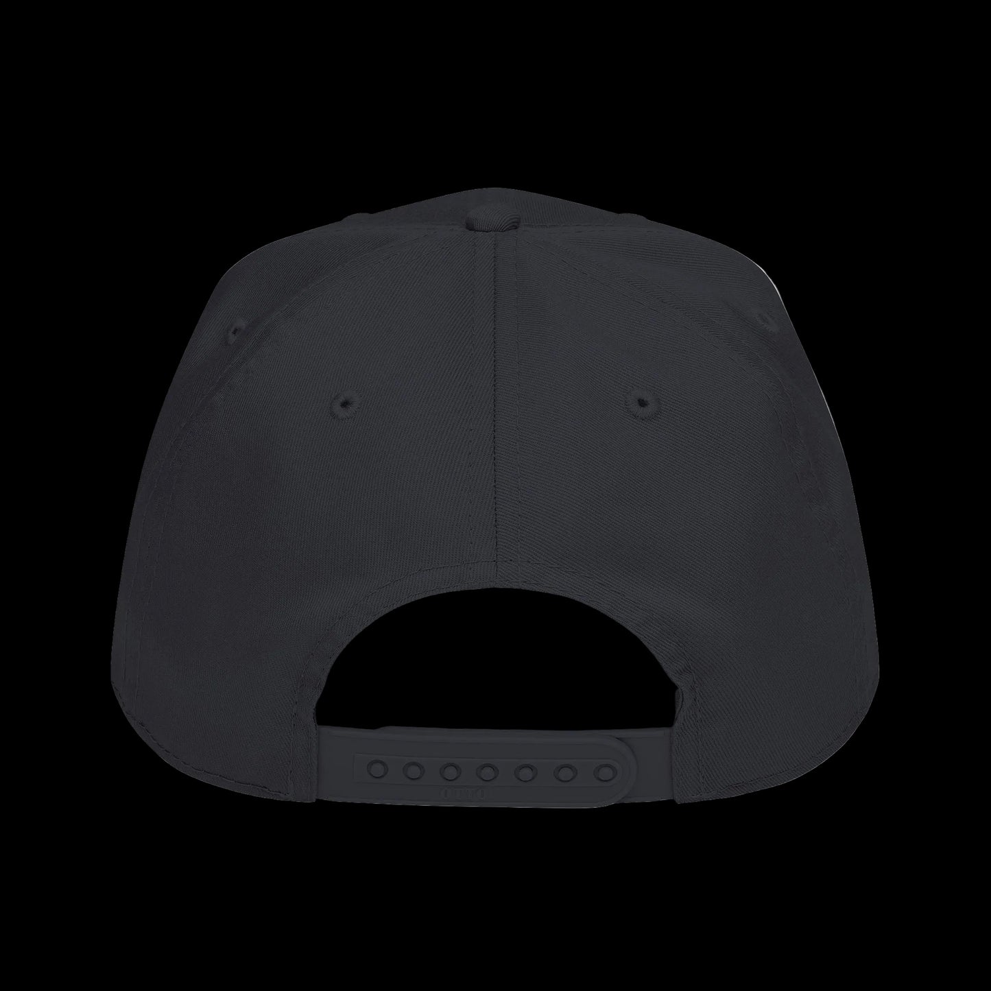 Black cap with a white interior on a white background
