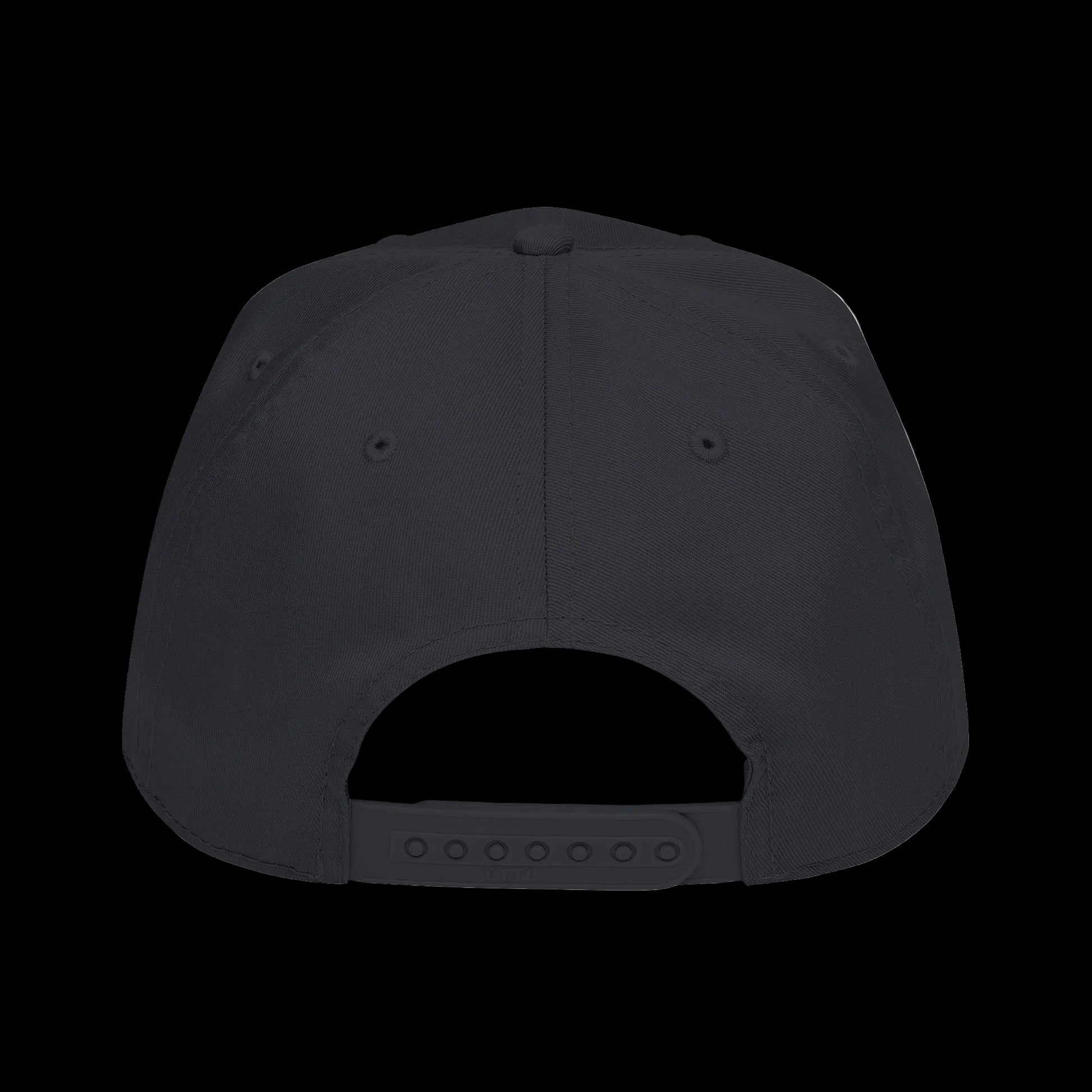 Black cap with a white interior on a white background