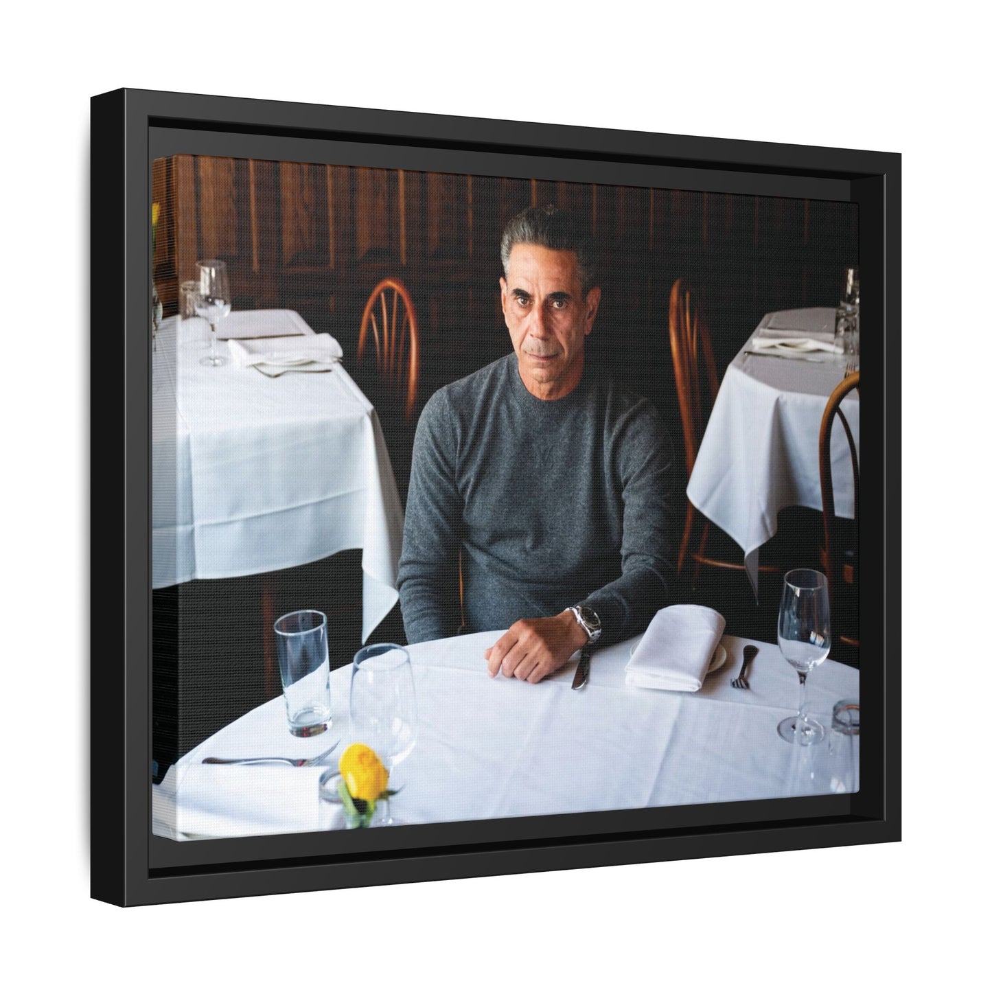 Skinny Joey Merlino Autographed - "We Can Go Anywhere" Matte Canvas, Black Frame