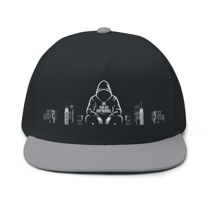 Embroidered Hoodie Silhouette Flat Bill Cap – Urban Streetwear Snapback