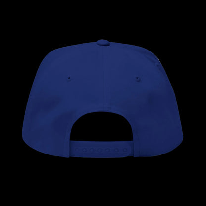 Blue cap with gray interior on a white background