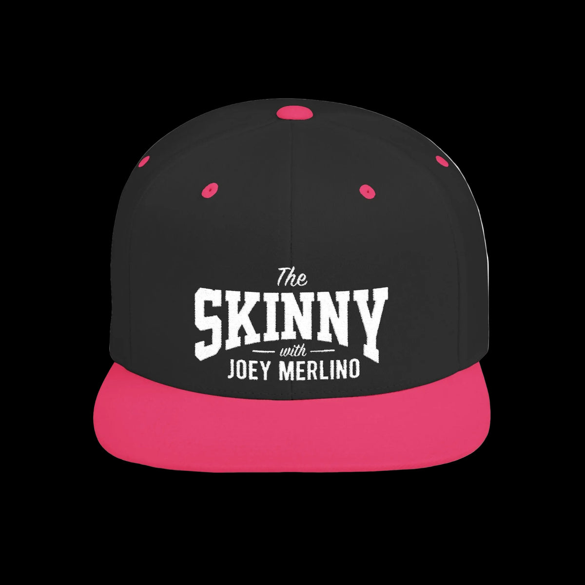 The Skinny with Joey Merlino embroidered cap in black and neon pink, Skinny Joey Philadelphia mob boss inspired merch