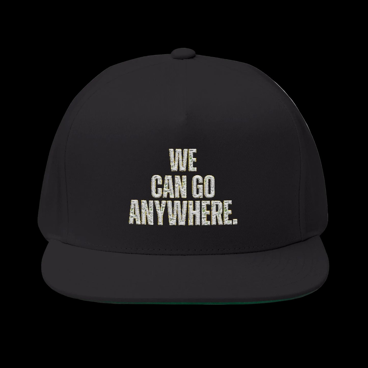 We Can Go Anywhere Embroidered Skinny Joey Hat