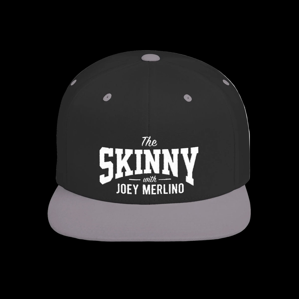 The Skinny with Joey Merlino embroidered cap in black and silver, Joseph Merlino Philadelphia merch