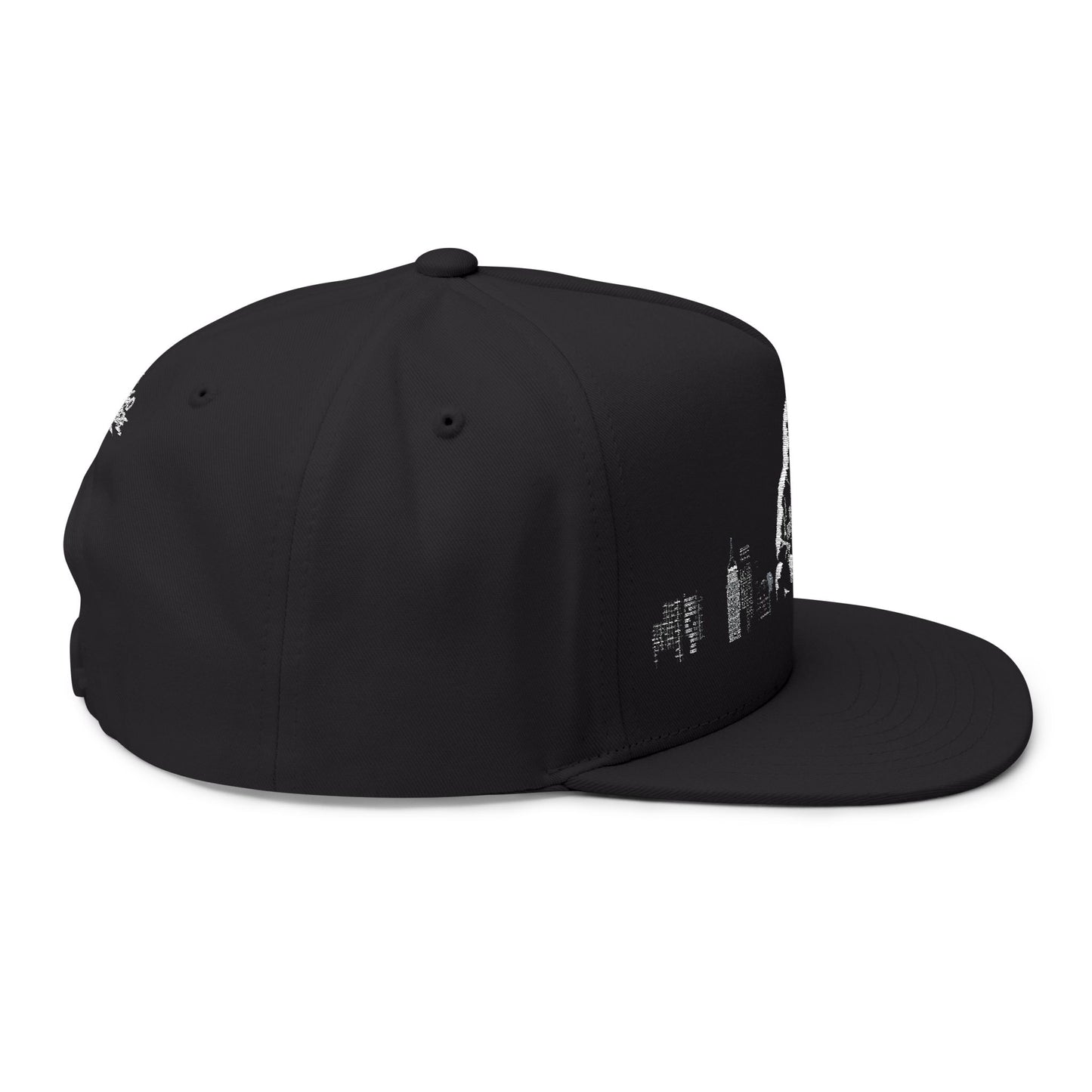 Embroidered Hoodie Silhouette Flat Bill Cap – Urban Streetwear Snapback