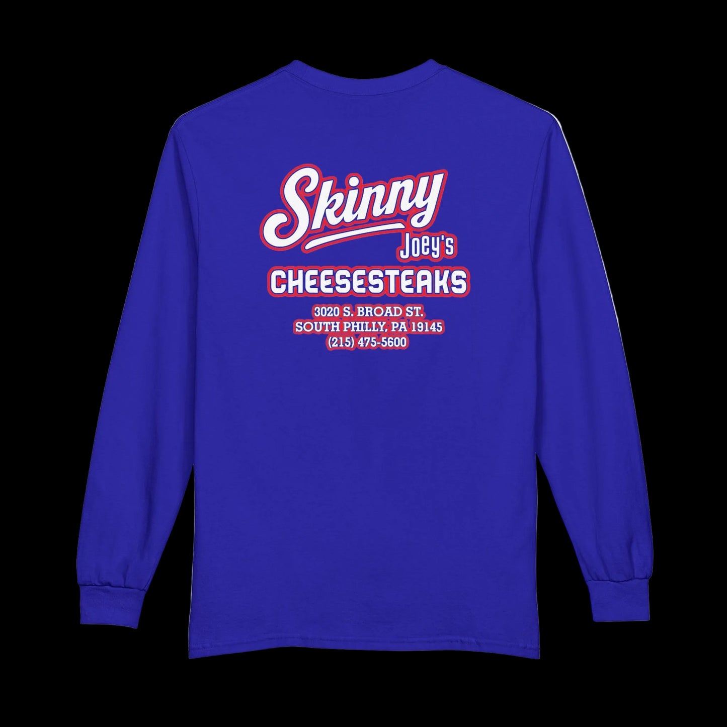 Skinny Joey’s Cheesesteaks Long Sleeve Tee — Retro Diner Logo Shirt