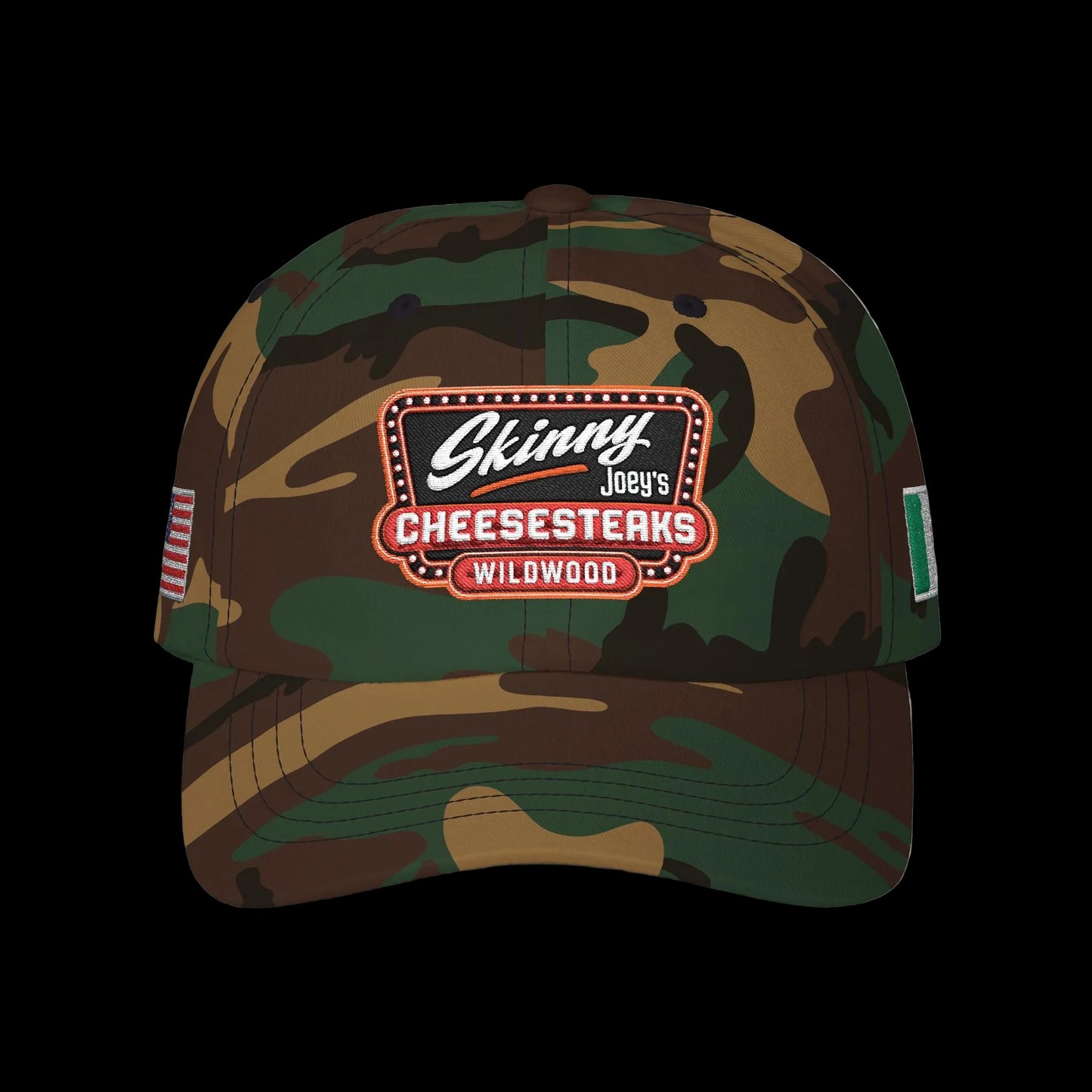 Skinny Joeys Cheesesteaks Wildwood Classic Dad Cap - detail view - Skinny Joey's Cheesesteaks