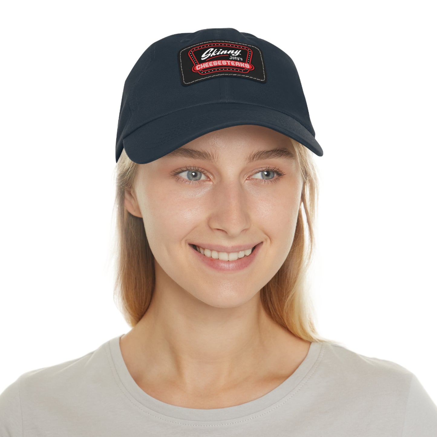 Skinny Joey Leather Patch Dad Hat