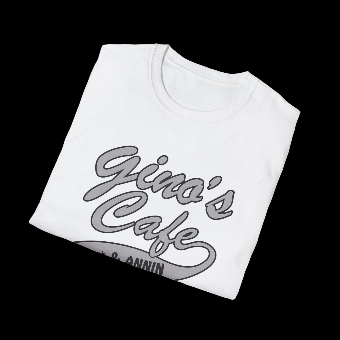 Cafe Logo T-Shirt — "Gino's Cafe 12th & Annin" Retro Coffee Shop Tee