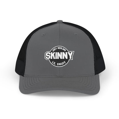 Skinny Logo Trucker Cap — Retro Mesh Snapback Hat
