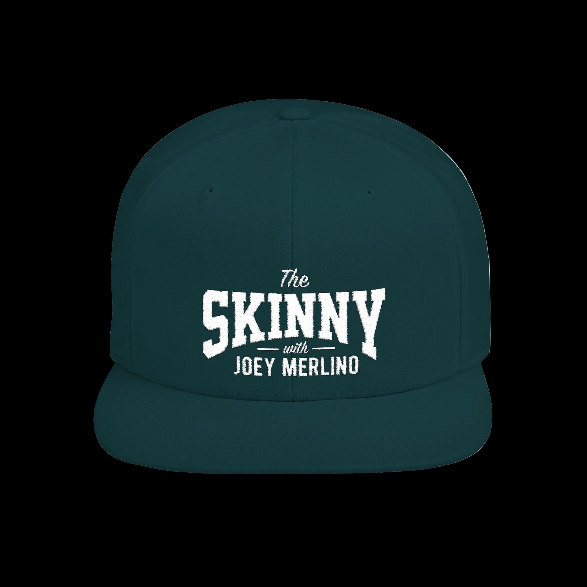 Dark green cap with 'The Skinny with Joey Merlino' text on a white background