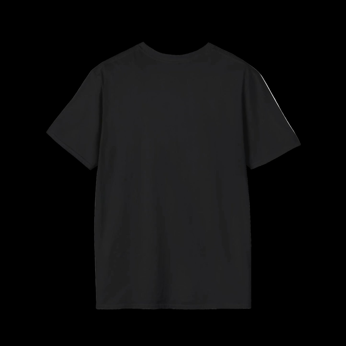 Black t-shirt on a white background