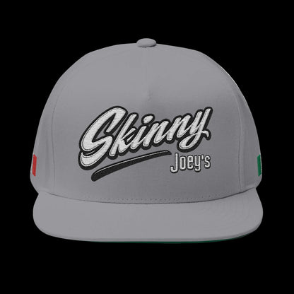 Embroidered Flat Bill Cap — 'Skinny Joey's' Vintage Script Snapback