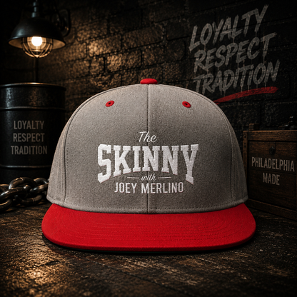 The Skinny with Joey Merlino embroidered cap, Philly crime family culture apparel