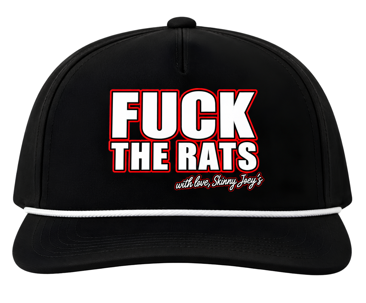 F*ck The Rats rope snapback in black, The Skinny with Joey Merlino Podcast