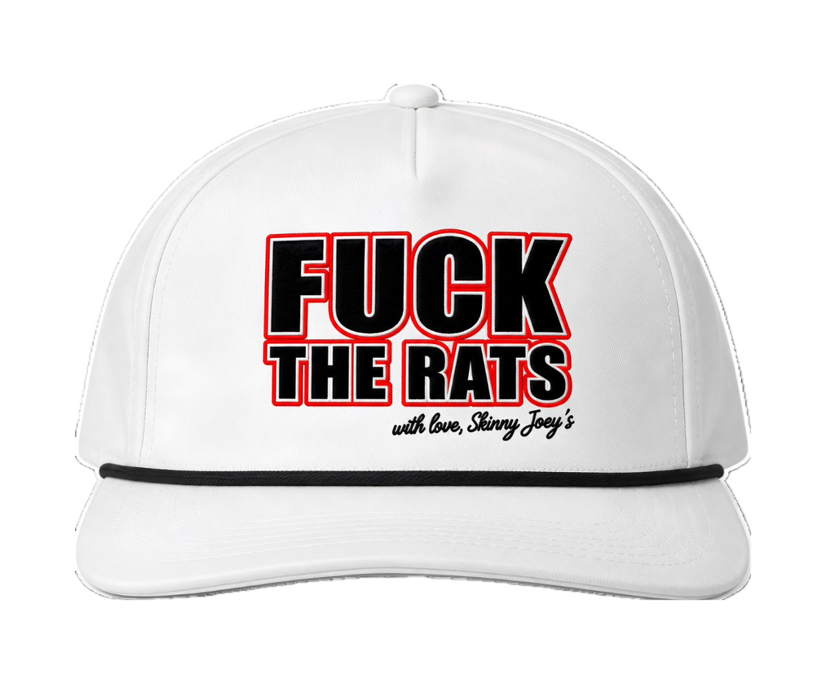 F*ck The Rats rope snapback in white, Philadelphia