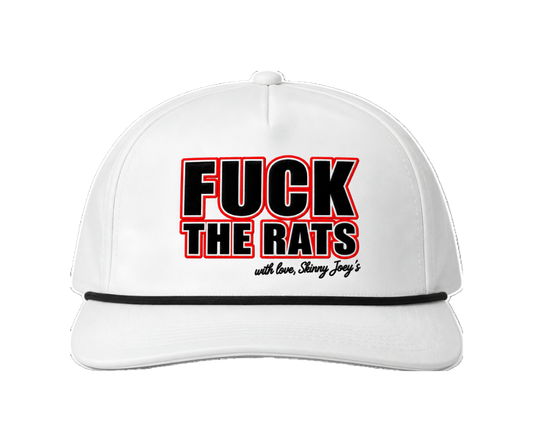 F*ck The Rats rope snapback in white, Philadelphia