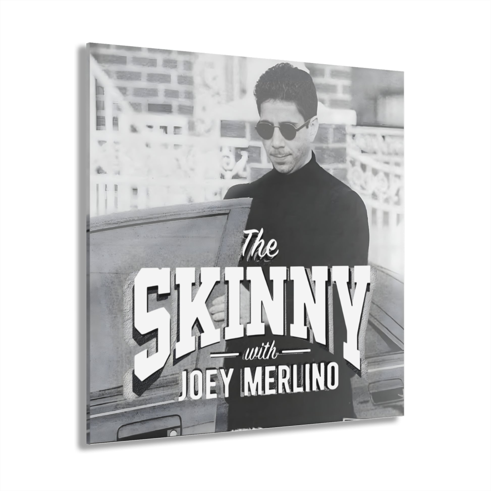 Album cover with a person wearing sunglasses and text 'The Skinny with Joey Merlin'.