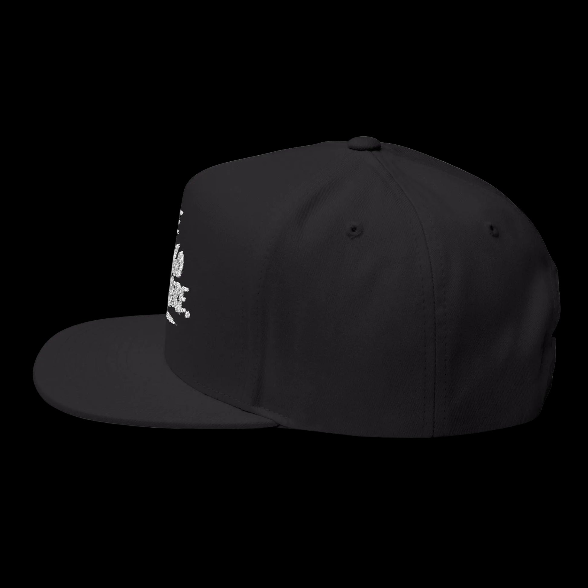 Black cap with 'Freedom' embroidery on a white background