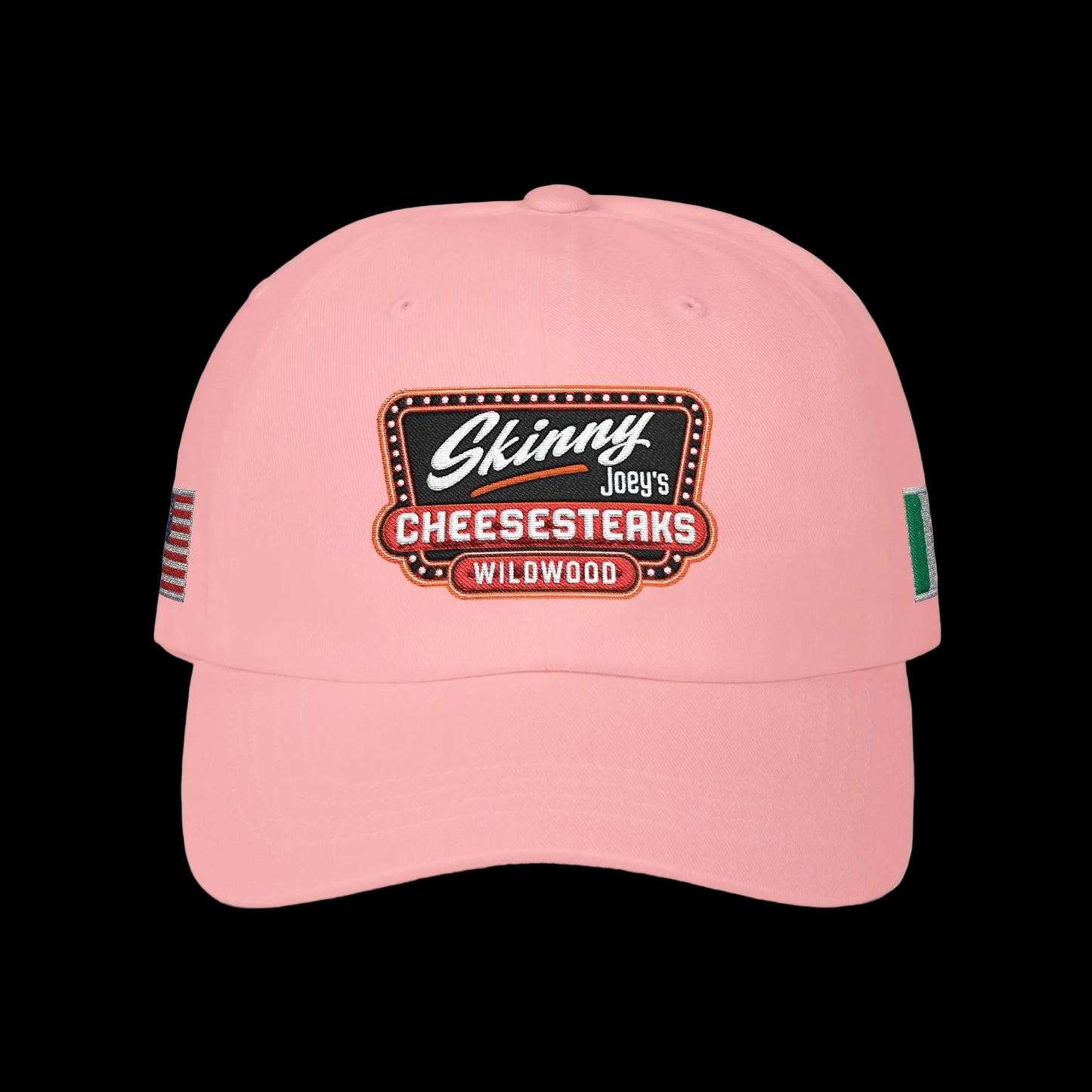 Skinny Joeys Cheesesteaks Wildwood Classic Dad Cap - close-up - Skinny Joey's Cheesesteaks