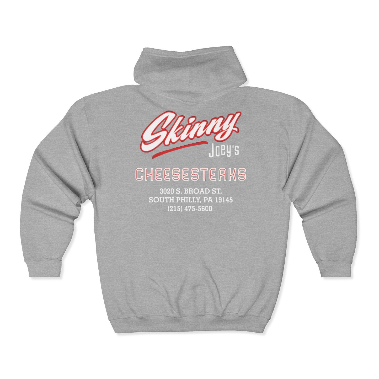 Skinny Joey's Cheesesteaks Zip Hoodie — Philly Sandwich Shop Pullover