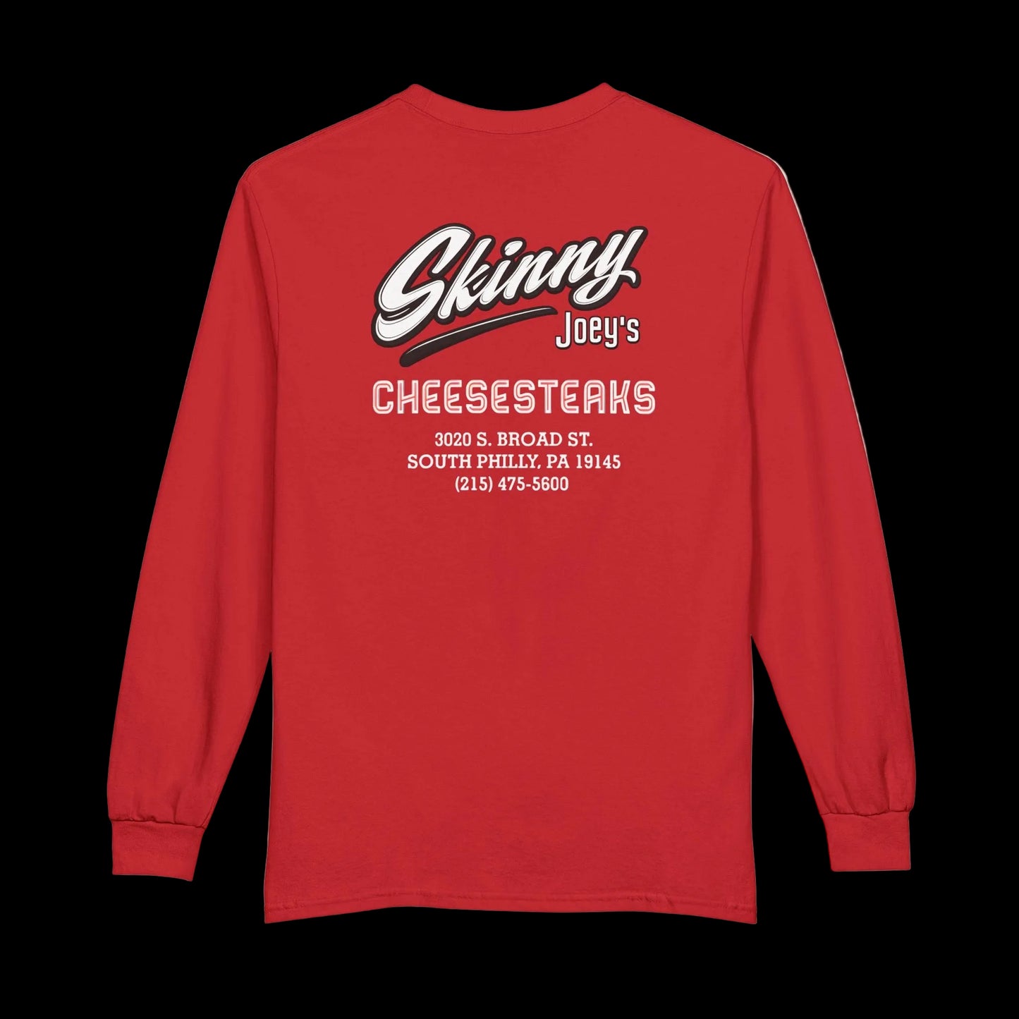 Skinny Joeys Cheesesteaks Long Sleeve Tee - Retro Diner Logo Shirt - alternate view - Skinny Joey's Cheesesteaks
