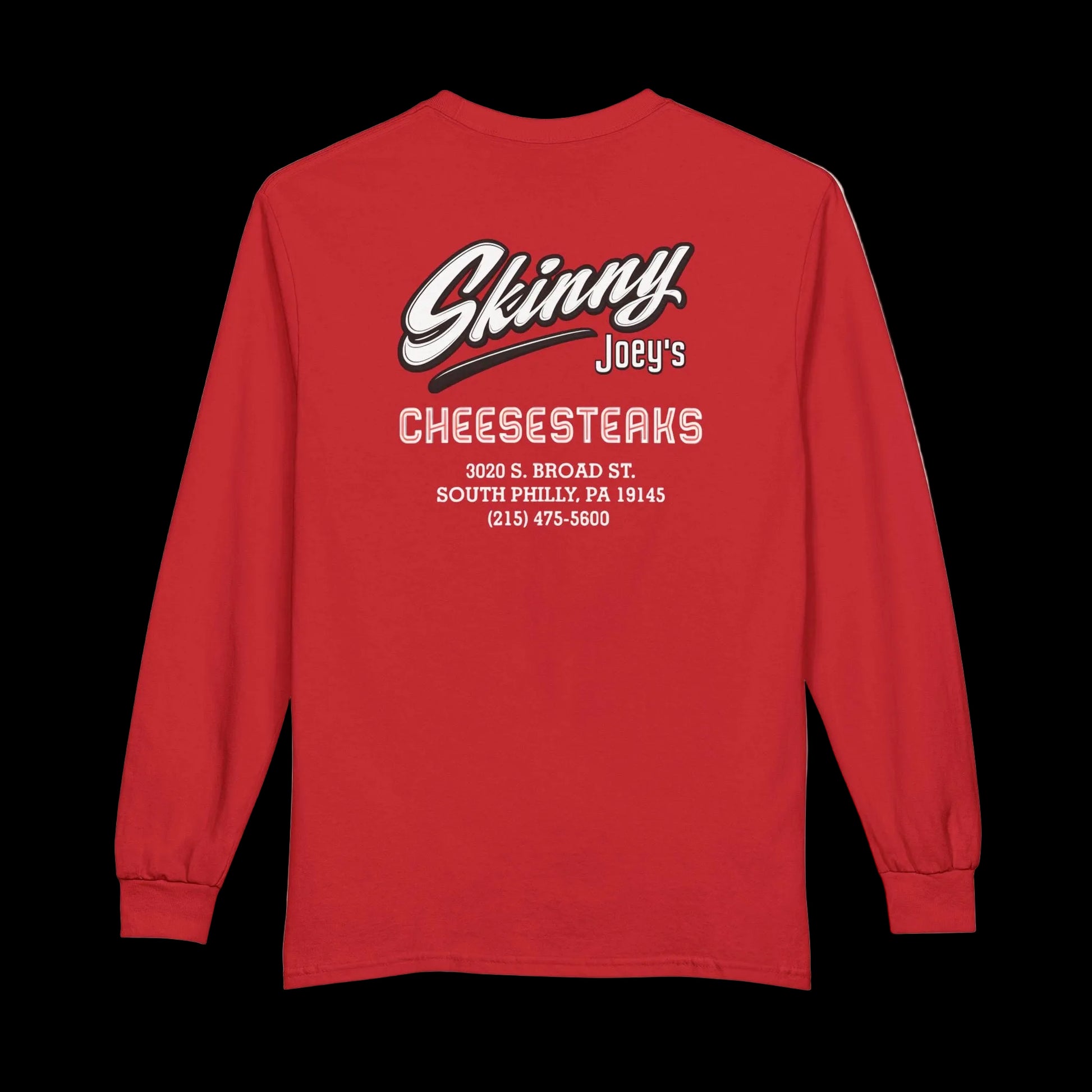 Skinny Joeys Cheesesteaks Long Sleeve Tee - Retro Diner Logo Shirt - alternate view - Skinny Joey's Cheesesteaks