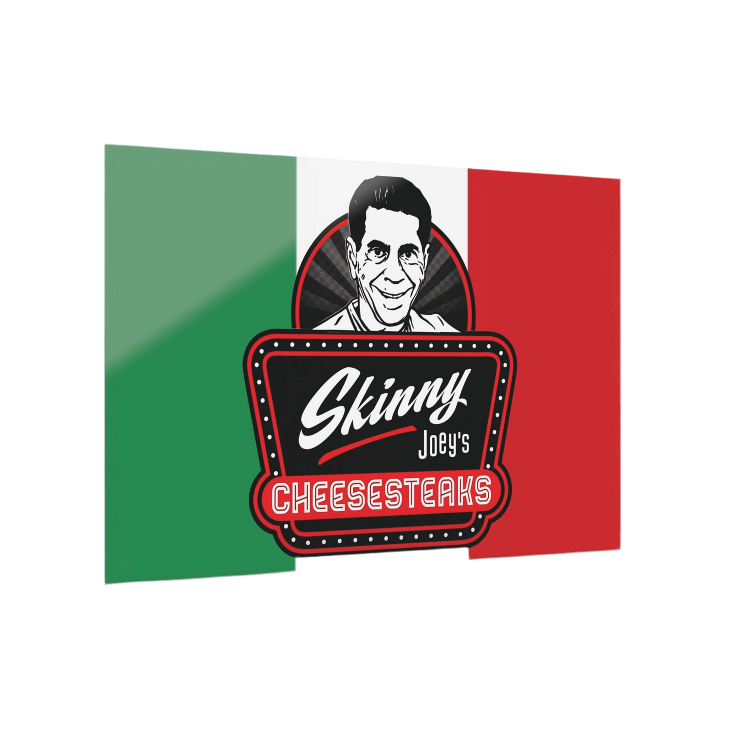 Skinny Joey's Cheesesteaks Logo Italian Flag Acrylic Print Wall Art