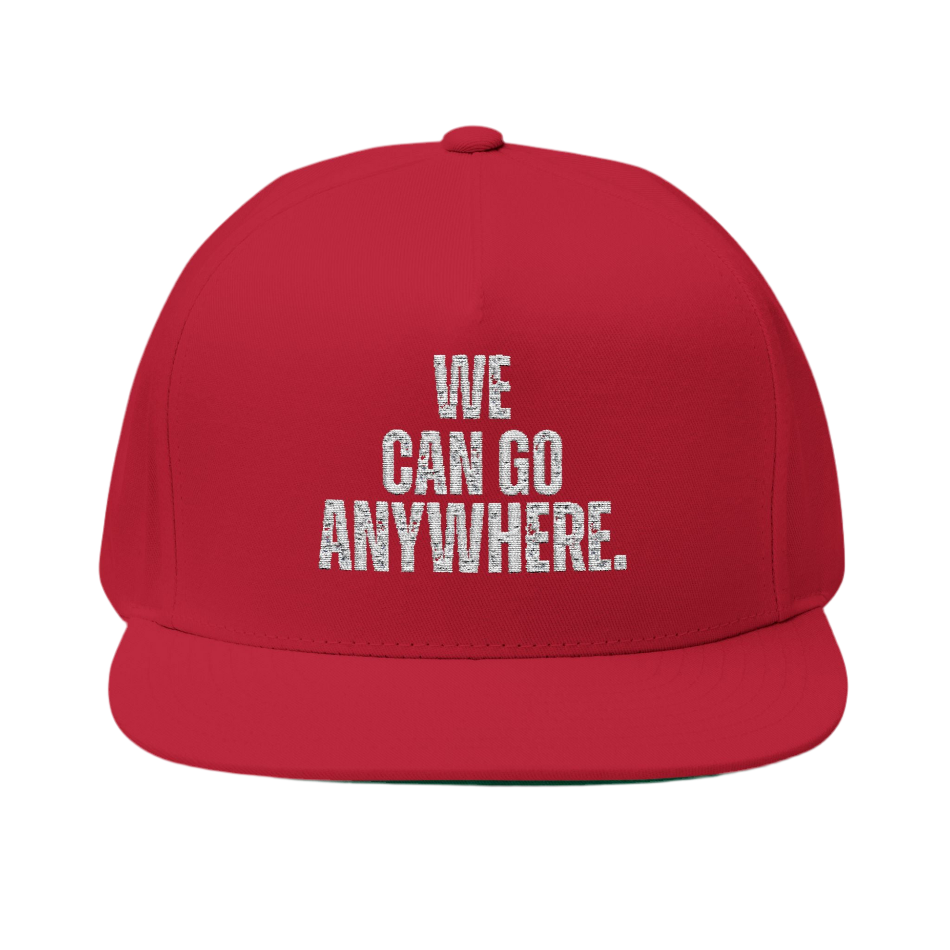 We Can Go Anywhere Statement Snapback Hat - side view - Skinny Joey's Cheesesteaks