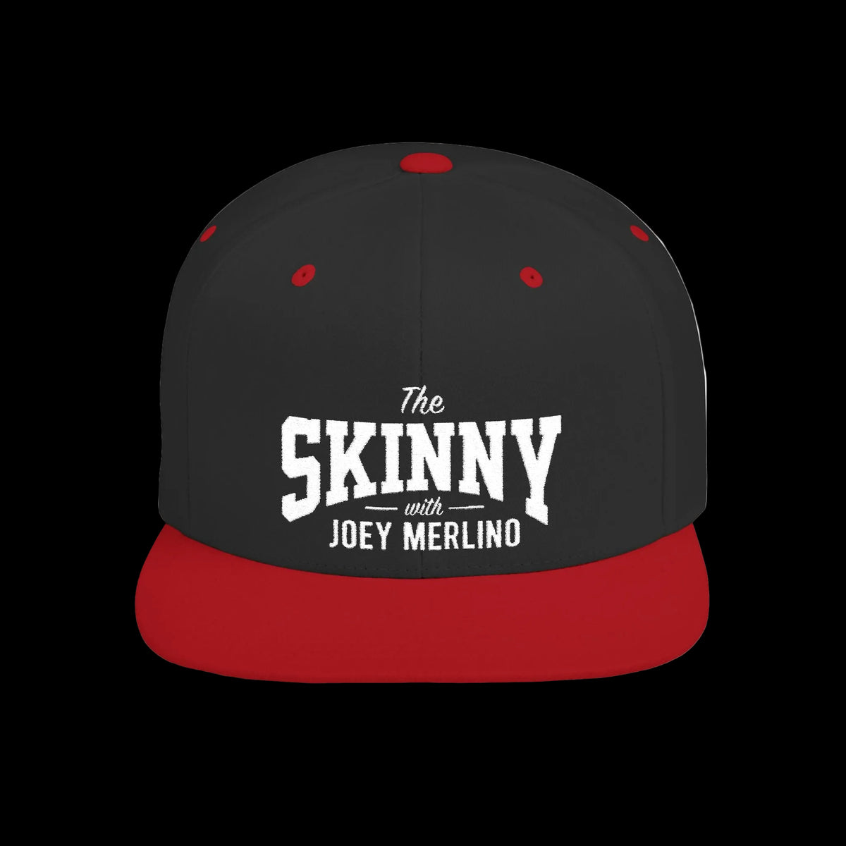 The Skinny with Joey Merlino embroidered cap in black and red, Skinny Joey Merlino Philly mob merch