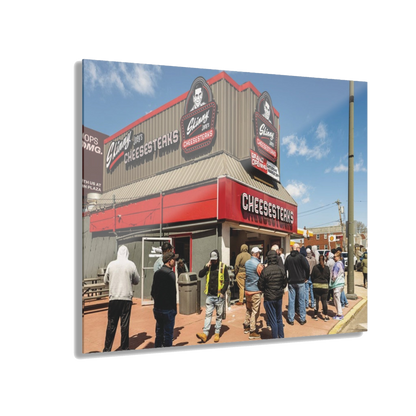 Skinny Joey's Cheesesteaks acrylic wall art, 20x16 in, Skinny Joey's Cheesesteaks apparel